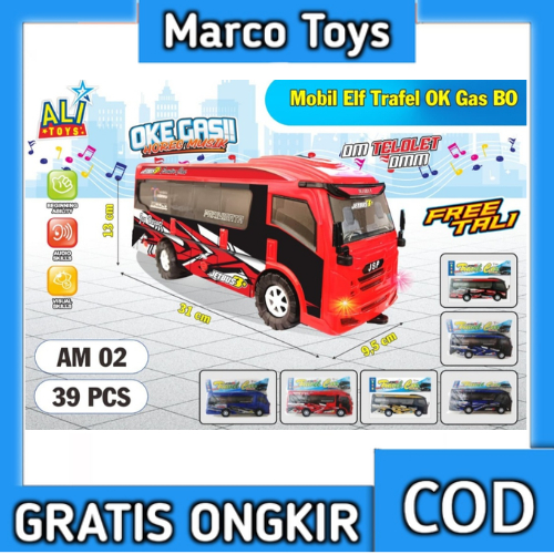 Mainan Mobil ELF Travel AM 02 Musik dan Lampu Mainan Anak Laki Laki Mobil Mobilan Elp Pakai Baterai
