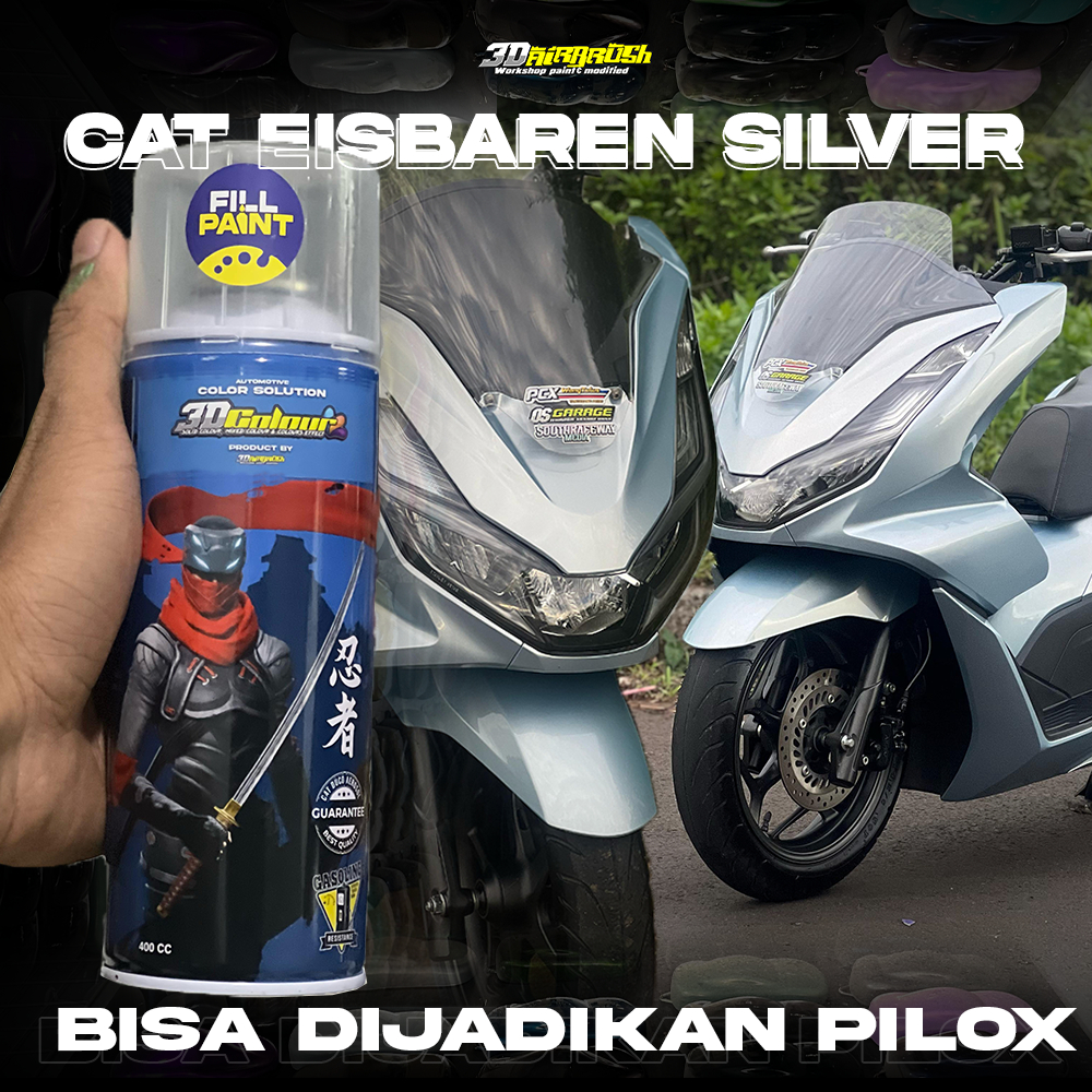 

(BISA DI JADIKAN PILOX ) CAT EISBAREN SILVER / CAT SILVER KEBIRUAN Premium by 3Dcolour