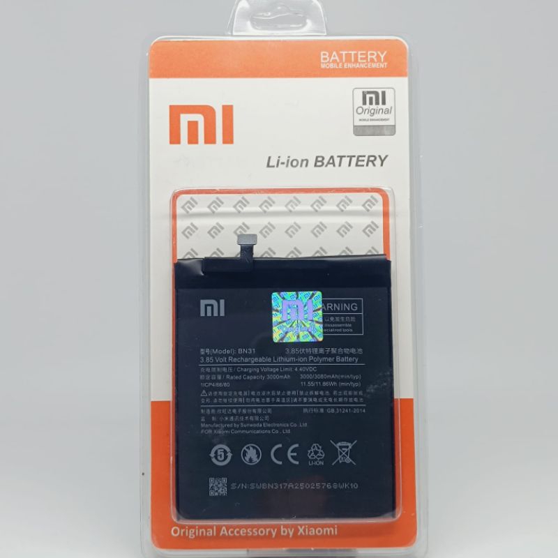 BATRAI BATRE XIAOMI NOTE 5A BN31 ORIGINAL