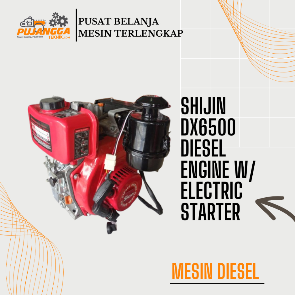 SHIJIN DX6500 DIESEL ENGINE W/ ELECTRIC STARTER