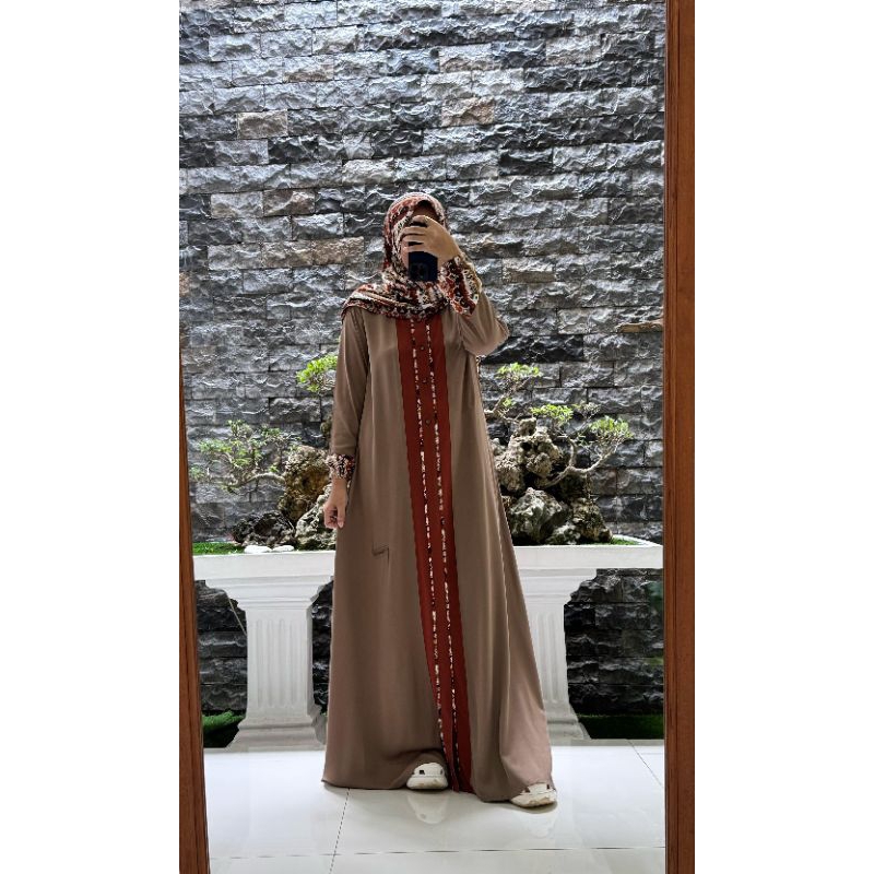 Dress Set Hijab Coklat Bata Nadheefa Store Dress Terbaru Nadheefa Ori