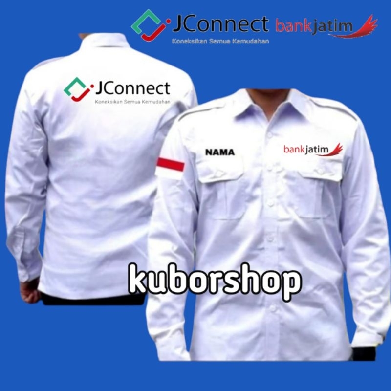 kemeja bank jatim jconnect baju bank jatim seragam bank jatim jconnect full bordir