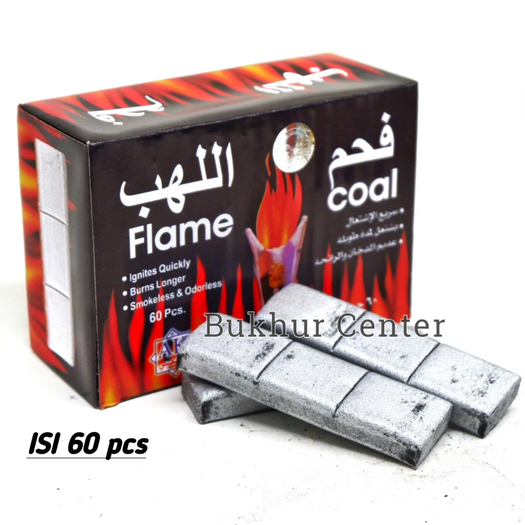 Arang Bukhur Dupa Silver Bricket Areng Flame Coal Isi 60pcs Bara