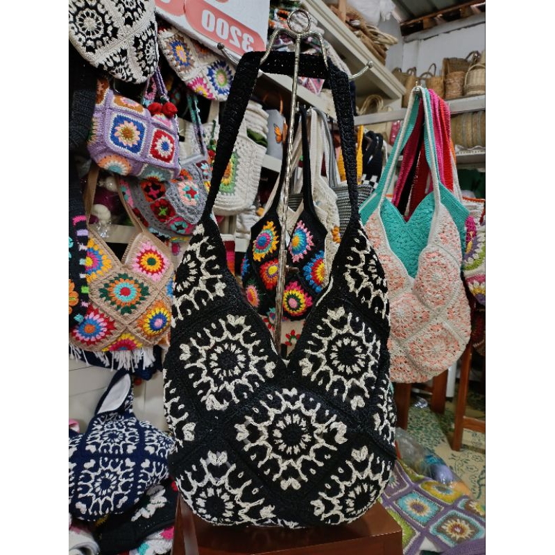 tas selempang kawung model terbaru rajutan tangan