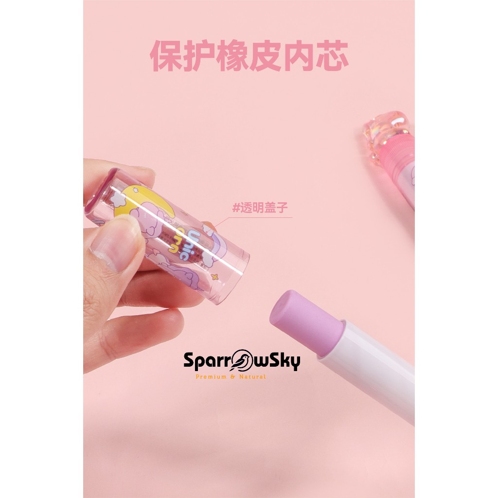 

SPARROW KUKI Penghapus / 3D Eraser / Karakter Lucu Cantik LIPSTICK ERASER - CRYSTAL UNICORN (8006)
