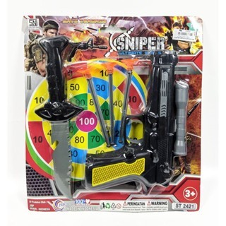 AK Mainan Pistol Tembak Tembakan Dengan Peluru Karet dan Pisau serta Target MURAH BANGETTT