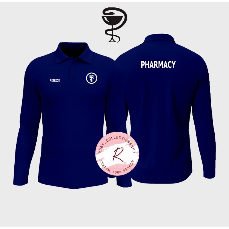 KAOS KERAH MODEL POLO CUSTOM SUKA SUKA-PHARMACY- BAJU TANGAN PANJANG&TANGAN PENDEK