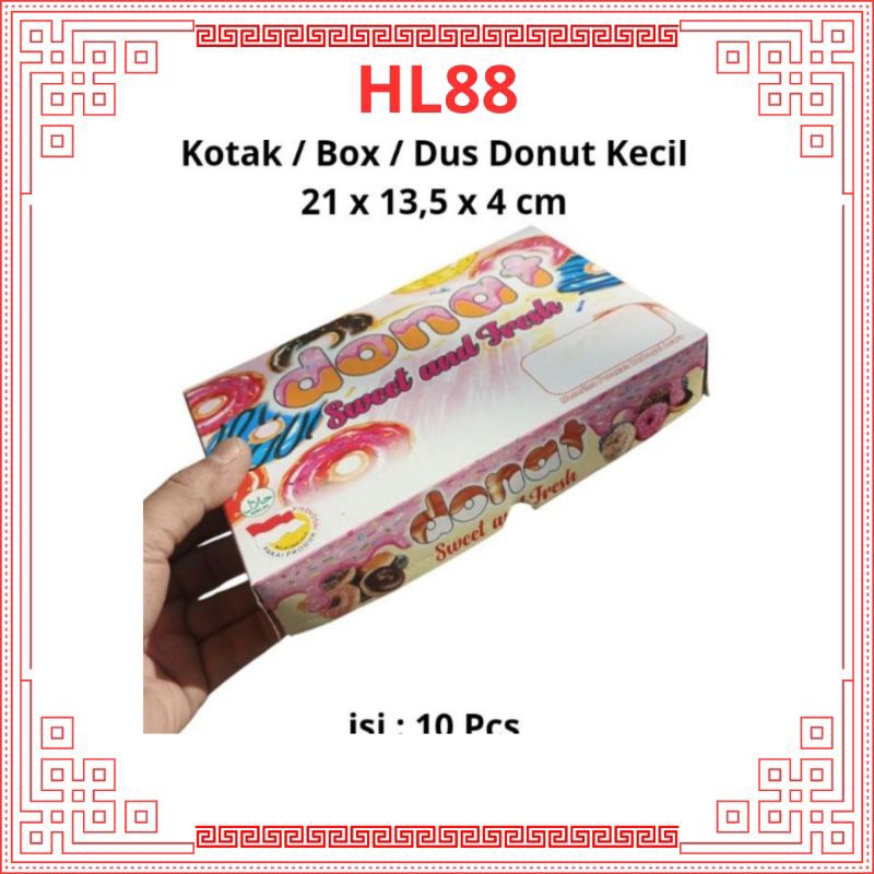 HL88 10 PCS DUS KOTAK DONUT BOX UNTUK 6 DONUT MINI 21 X 13,5 X 4 CM