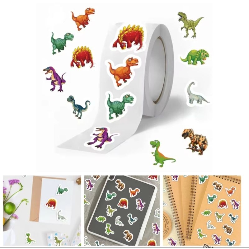 

100 Pcs / 500 Pcs - Stiker Deco Motif DINOSAURUS Stiker Hias DIY