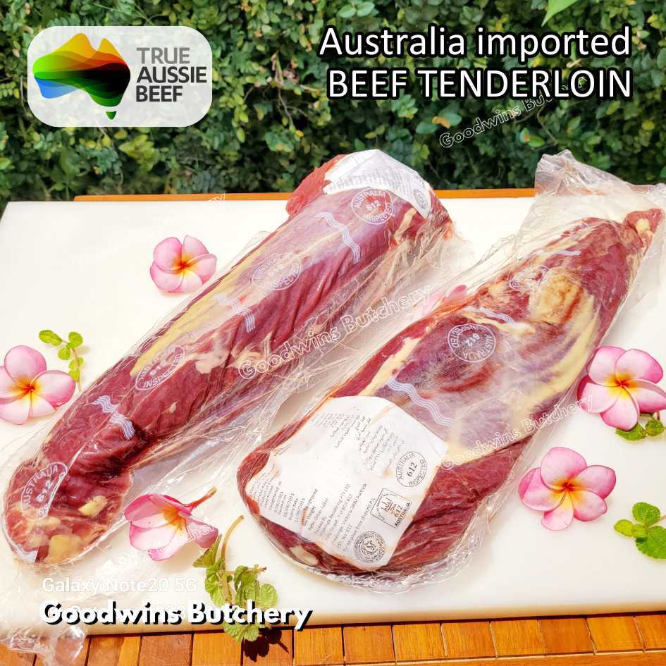 Beef TENDERLOIN Australia New Zealand NZ Brazil whole cut utuh +/- 1.5kg | daging sapi import has da