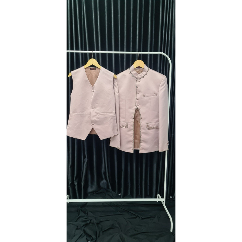 Beskap pengantin dusty pink premium, beskap pria, jas pengantin, vest pengantin