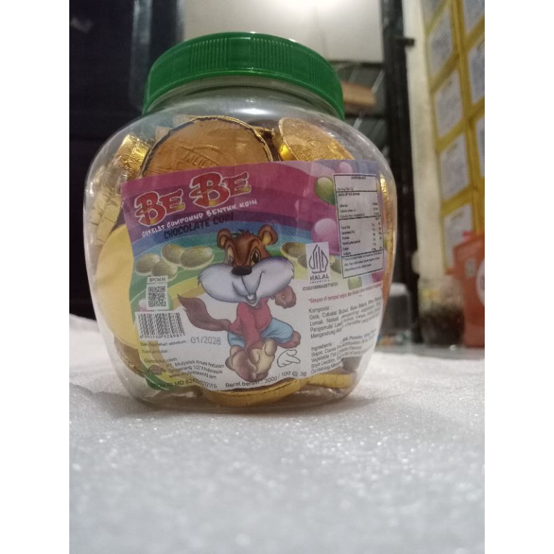

BeBe Chocolate Coin Snack Coklat Koin Gurih 100 pcs Cokelat