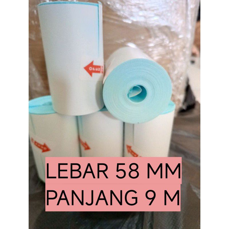 

Label Sticker Thermal 58 mm x 9 Meter Continuous Roll Stiker Ada gap samping mudah kupas Kertas Stiker Termal Paper Roll
