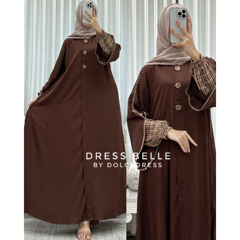 Dress Belle Rayon Premium Kekinian Busui Wudhu Friendly Baju Gamis Hamil