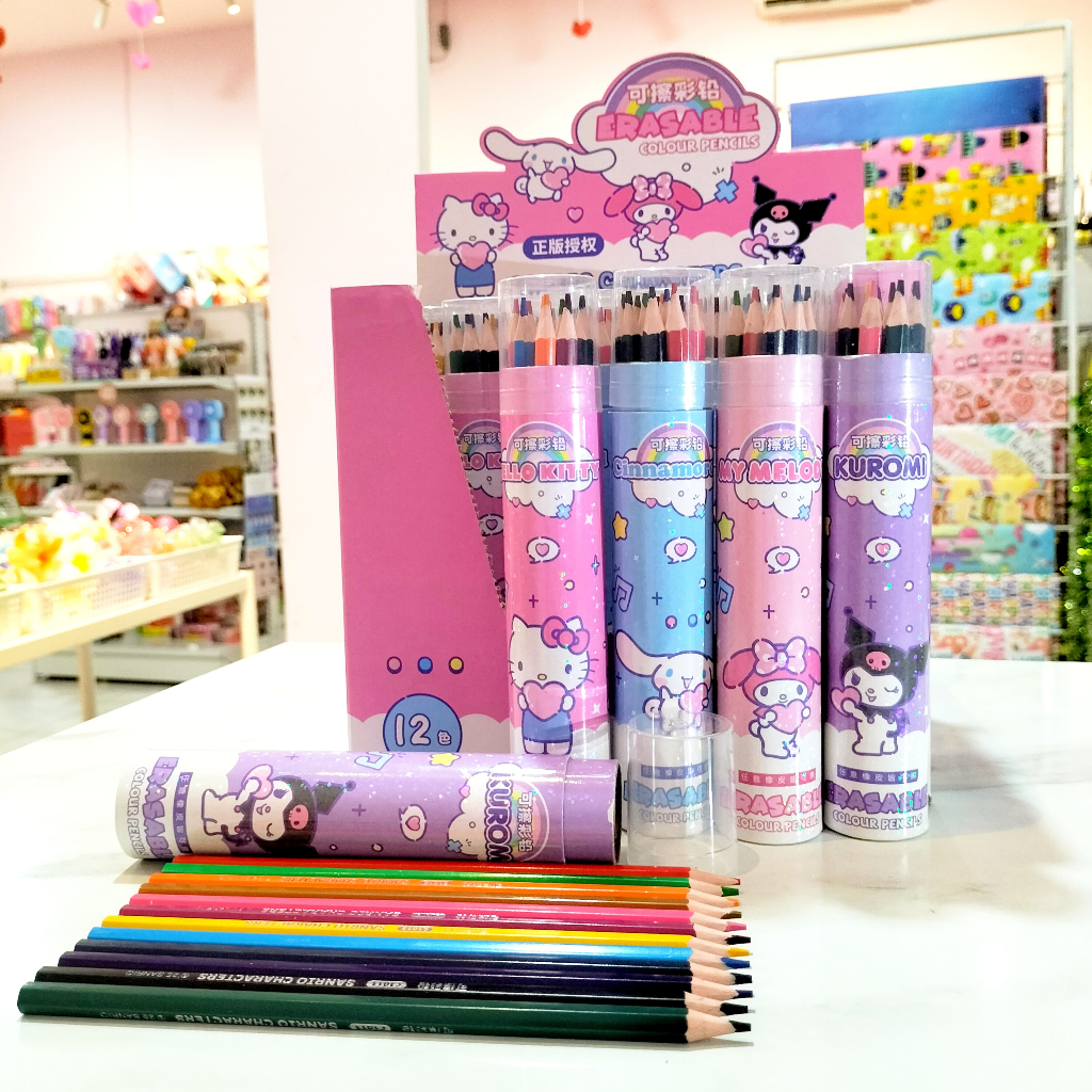 

V2_Pensil Warna 12W ER Sanrio 10503-12/1 SET ISI 12 PENSIL WARNA TABUNG / PENSIL WARNA TABUNG ISI 12 FS