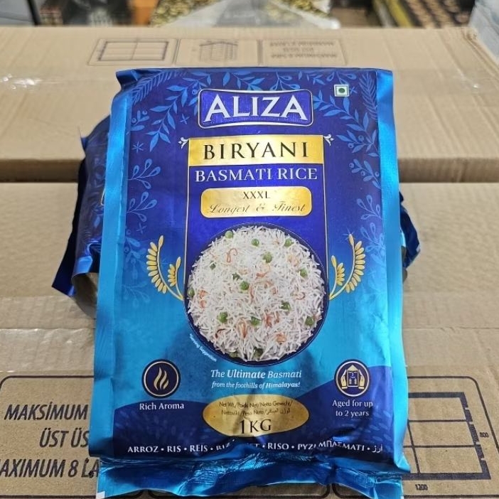 

Beras Basmati ALIZA 1kg Biryani 1121 Premium India Sella Rice 1000gr