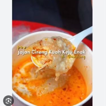 

cireng ayam suwir kuah keju creamy bandung