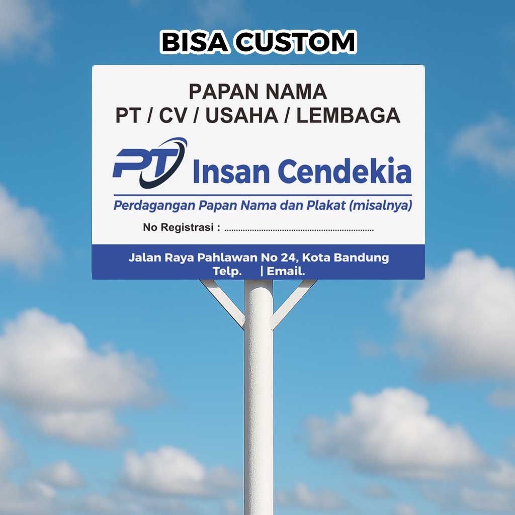 

Tiang Besi Plang / Plakat | Papan Lembaga PT CV Usaha Custom | Cetak Banner Malang