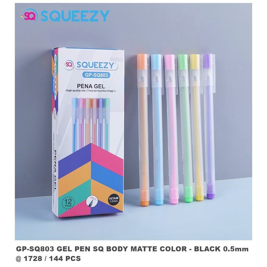 

(1 Pcs) Pulpen Squeezy GP-SQ803 Body Matte Color / Gel Pen 0.5mm Squeezy GP-SQ803