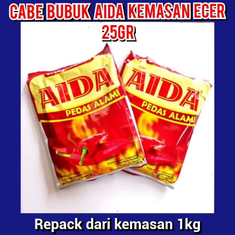 

25 Gram Cabe Bubuk Aida AIDA Kemasan Ecer Super Pedas