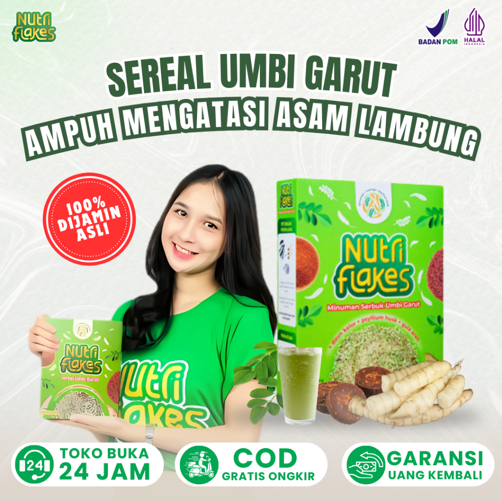 

Nutriflakes Sereal Umbi Garut - Ampuh Mengatasi Asam Lambung, Maag Kronis Dan Gerd