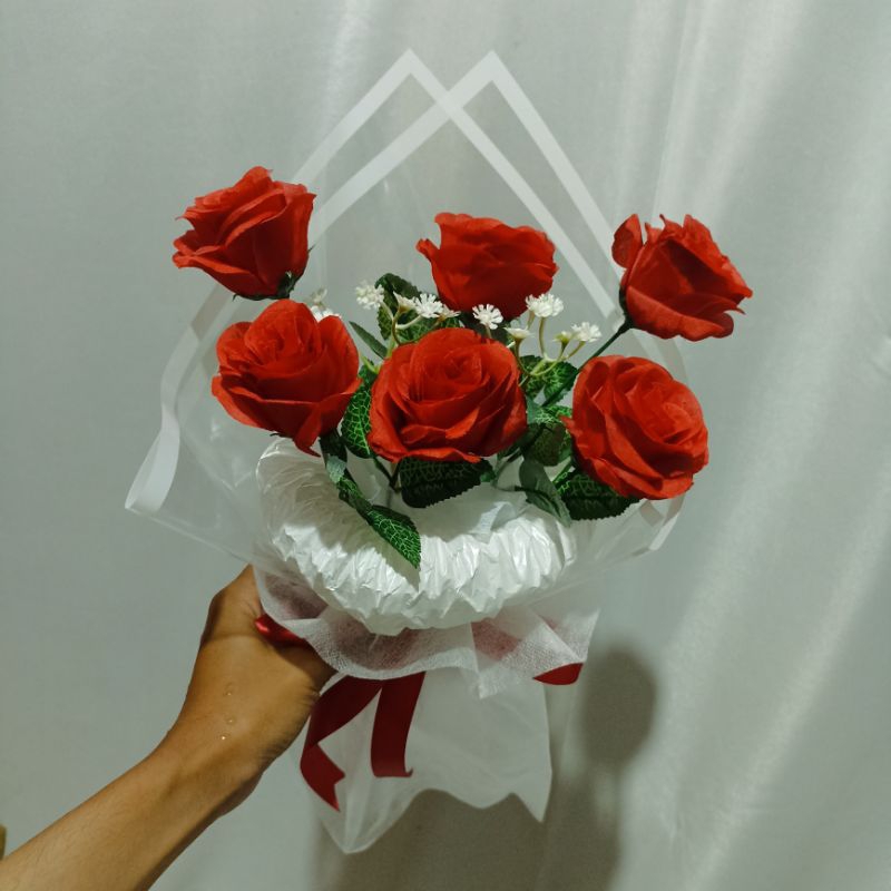 Buket bunga murah - buket korea - buket artificial - buket wisuda - buket murah - bunga mawar artifi