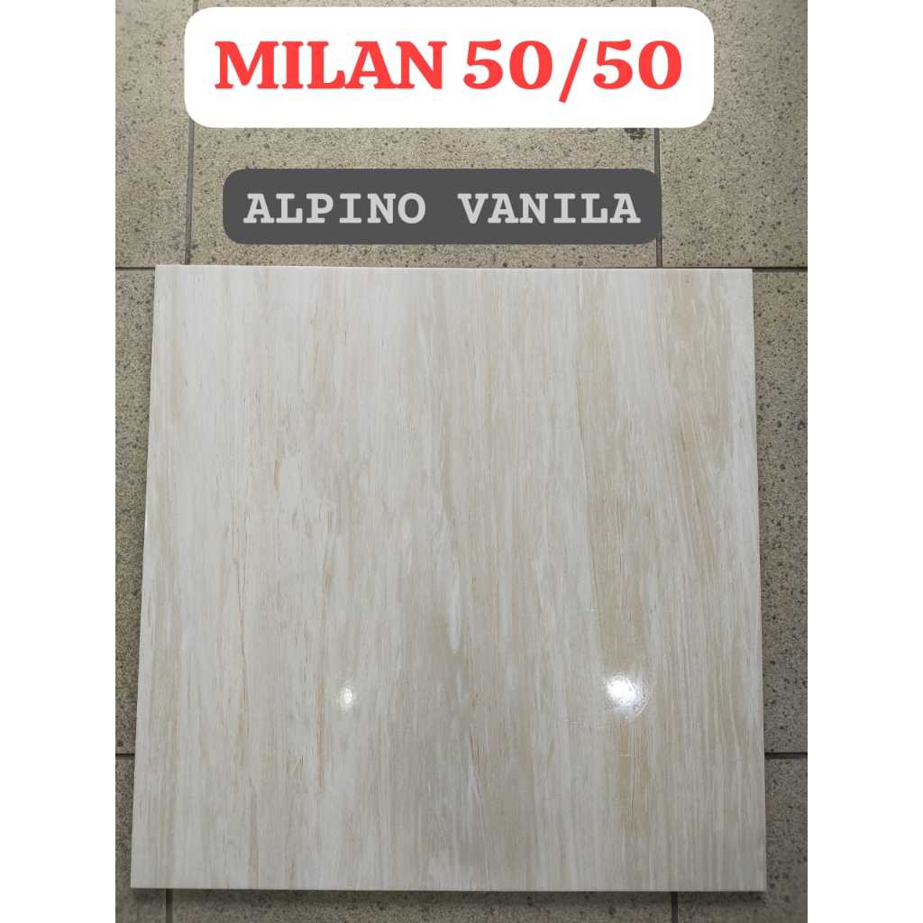 Keramik CUTTING Lantai Milan Alpino Vanilla 50x50 (KHUSUS PENGIRIMAN AREA KALBAR)