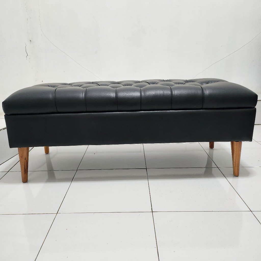 BANGKU SOFA KULIT SINTETIS OTTOMAN ELEGAN BANGKU PANJANG, SOFA MINIMALIS ESTETIK & NYAMAN
