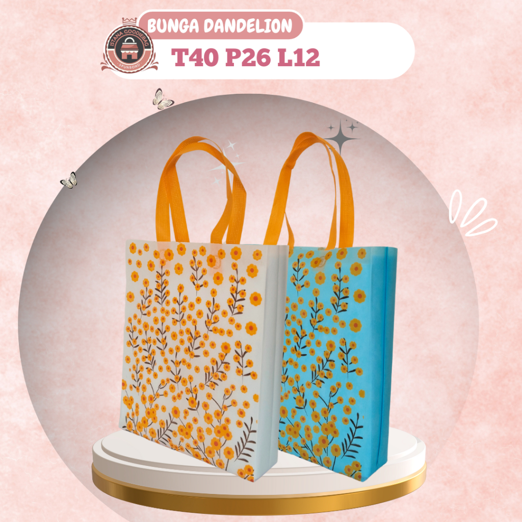 

Tas spundbond Sembako| Tas Belanja | Tas Hajatan | Souvenir hajatan ukuran 40x29x08 | Spundbond motif bunga