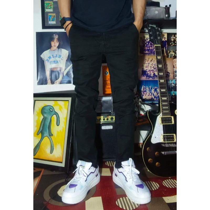 celana panjang pria jeans/levis hitam