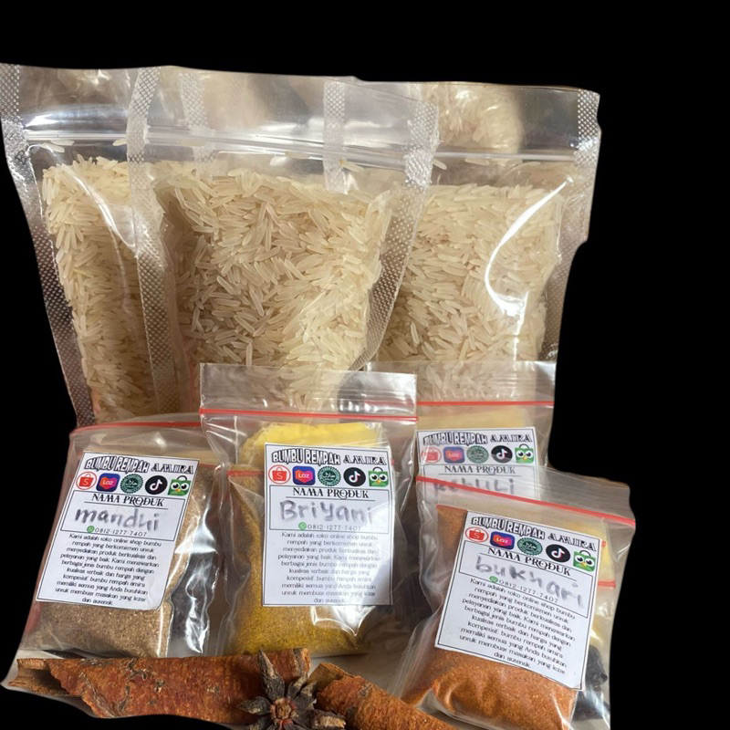 

paket kebuli 500gr lengkap + BOMBAY organic instan premium beras basmati masakan arab india
