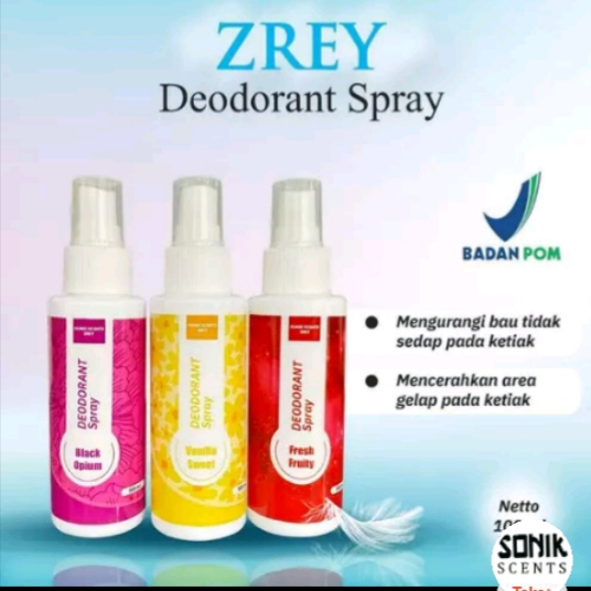 Deodorant Spray Zrey 100ml - Deo Spray - Deodorant Tawas menghilangkan Bau Ketiak Wangi Deospray