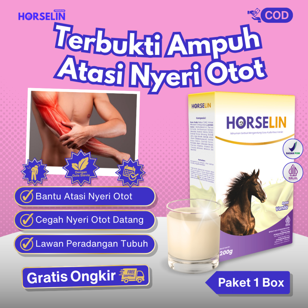 

Obat Nyeri Otot Susu Kuda Liar HORSELIN Bantu Atasi Nyeri Otot (200gr) Susu Bubuk