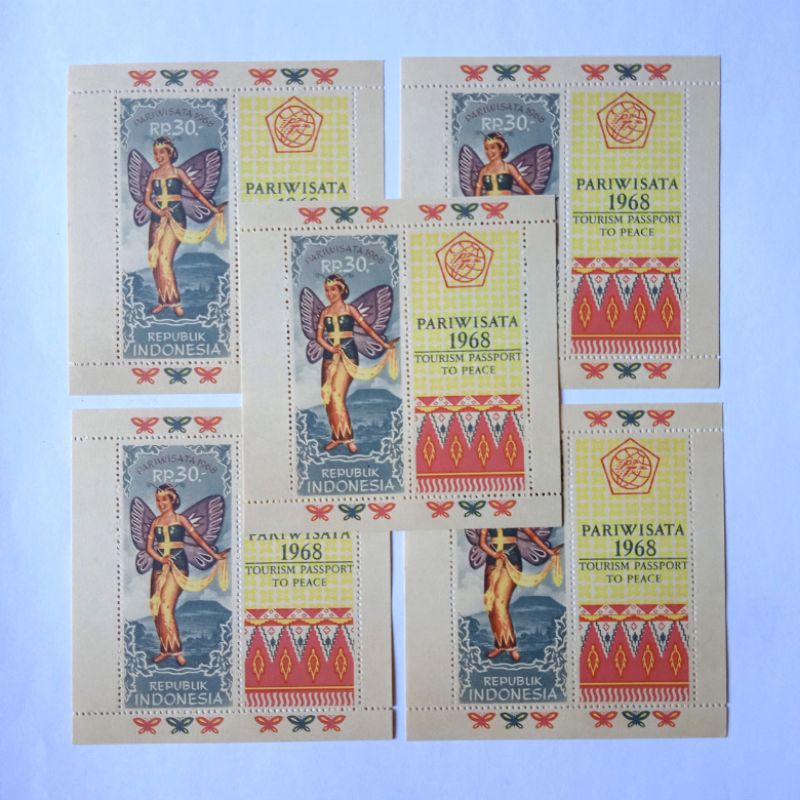 

Antik Perangko Filateli Tahun Pariwisata 1968 Rp.30,- 10pcs Utuh