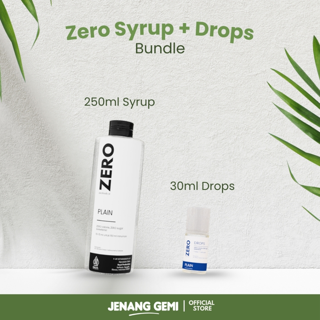 

Zero Syrup + Drops BUNDLE 250ml Syrup, 30ml Drops | ZERO GULA | ZERO KALORI | SUGAR FREE | ZERO CARB