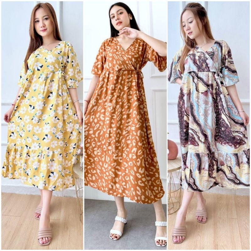 LDS - Daster Megumi Kimono Panjang Lengan 3/4 Rayon Cantik Nyaman