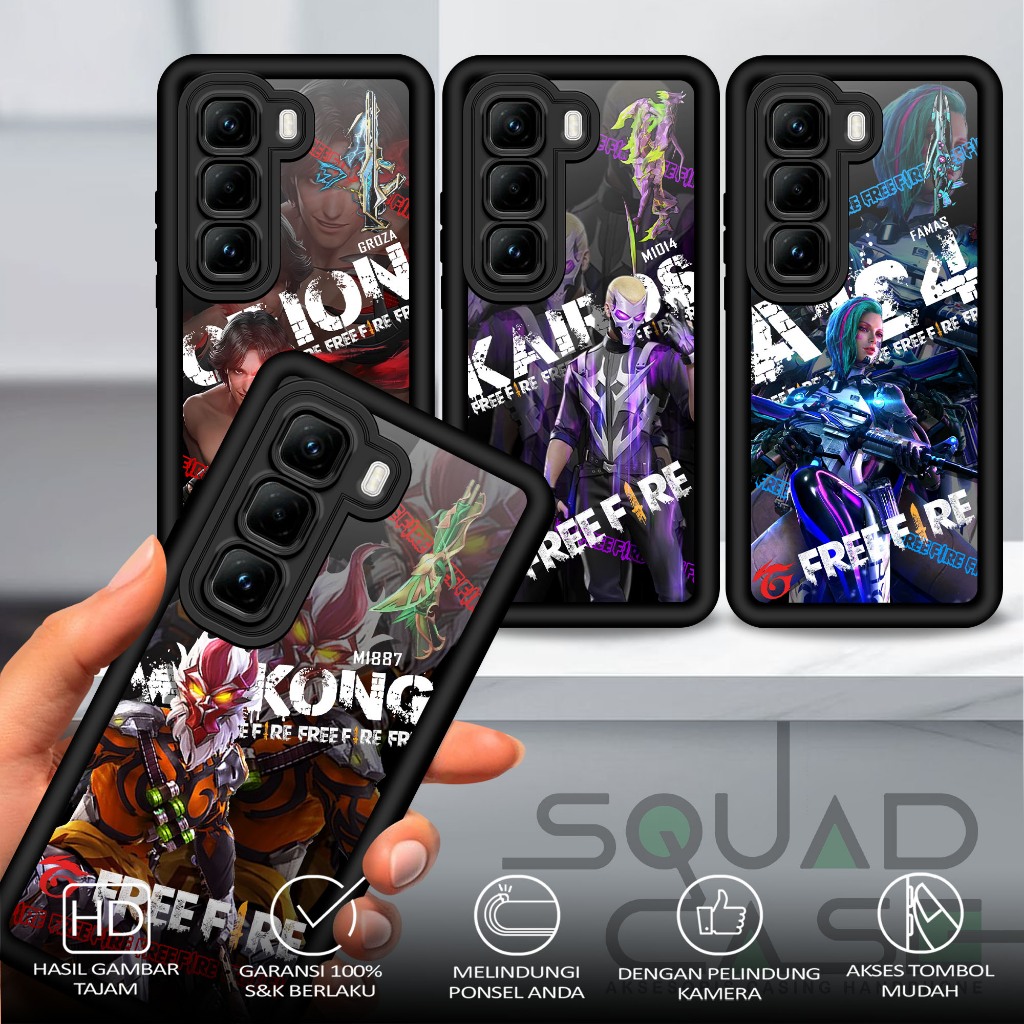 Case INFINIX HOT 50 PRO PLUS Casing terbaru Squad Case Motif FF Case hp Case hanphone Case terbaru c