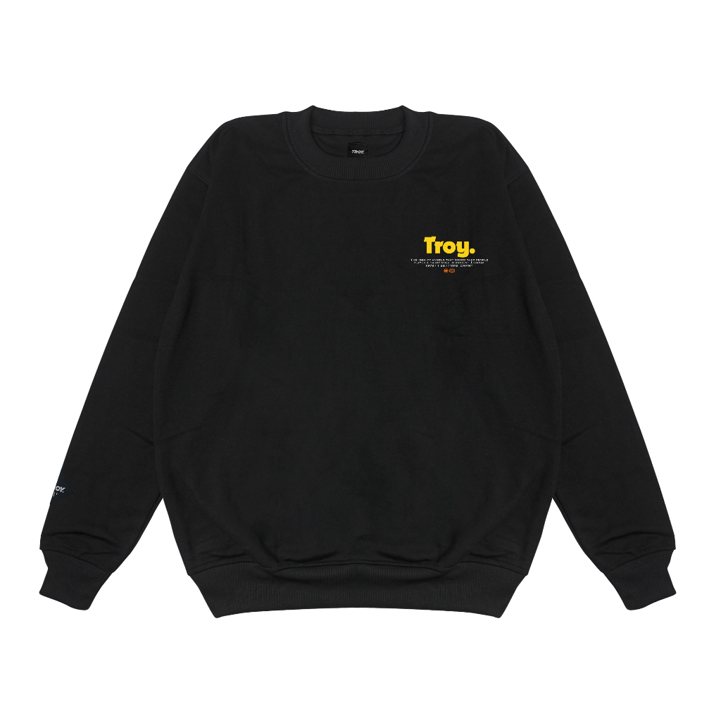Troy Company Sweater Crewneck Black Yellow Idea - Sweater Sweatshirt Hitam SW 3092