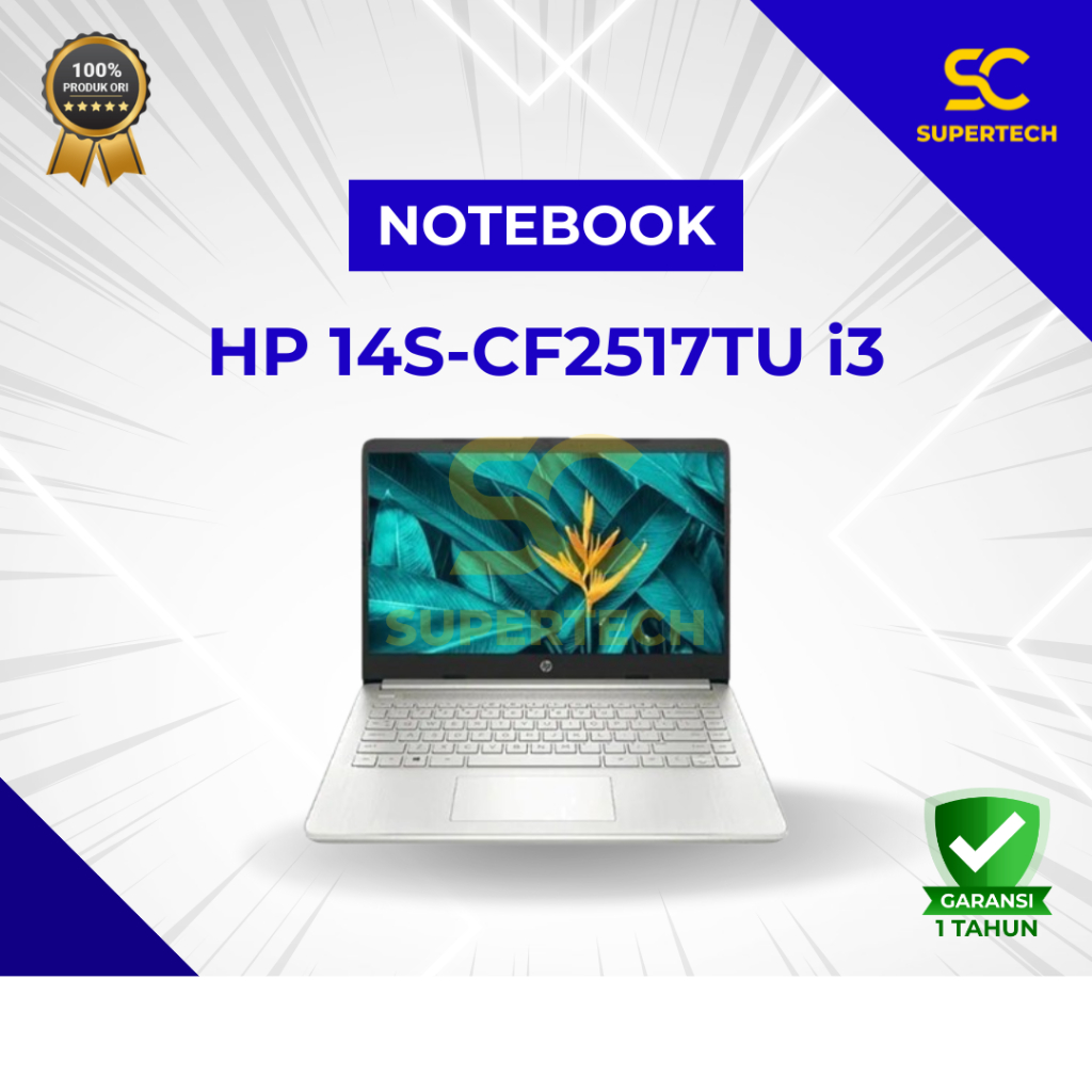 NOTEBOOK HP 14S-CF2517TU i3-10110U 4GB 256GB SSD 14"HD W10