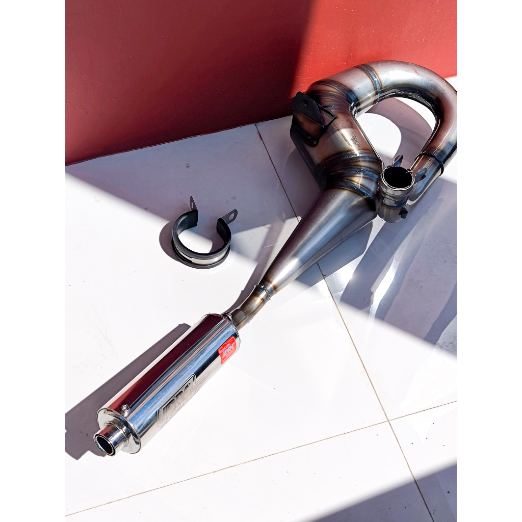 Knalpot Vespa DRC Racing Buang Kanan Type Ervi Plat
