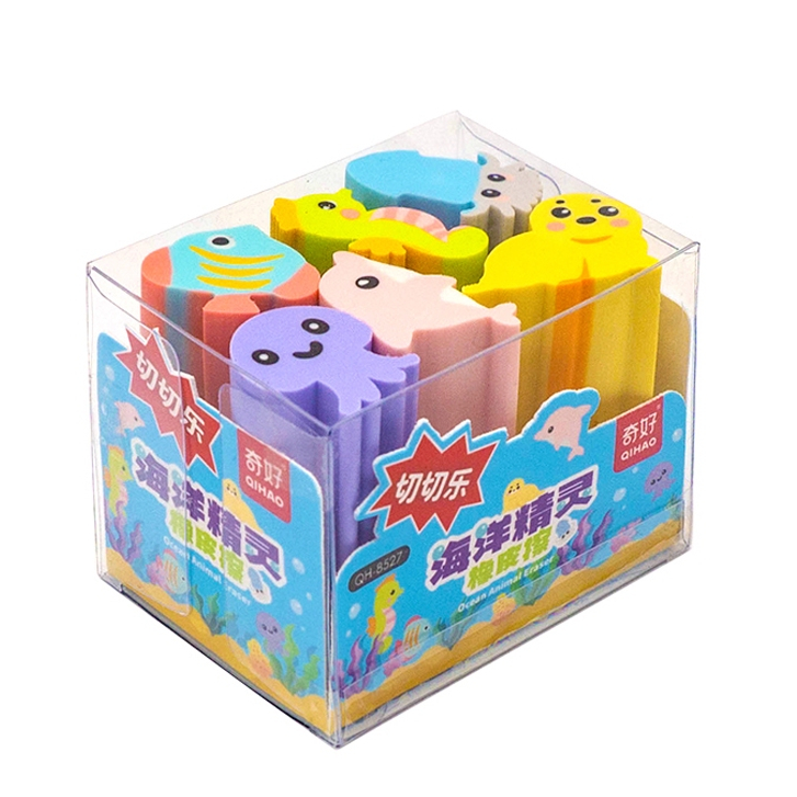 

Set penghapus potong karakter emoji makanan hewan unicorn cute sensory play bongkar pasang stationery