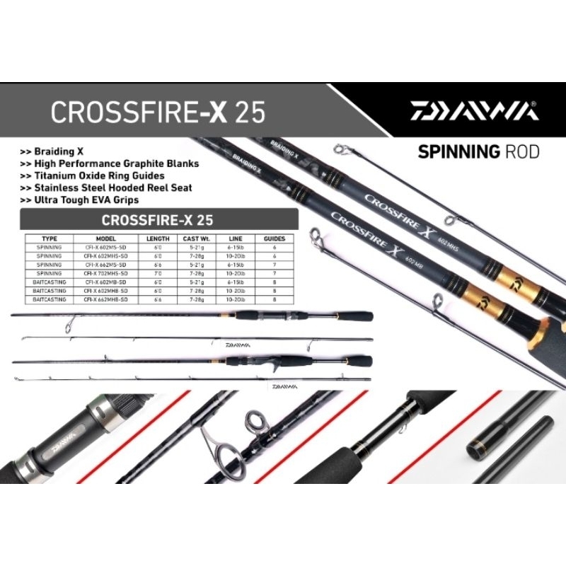 Joran Daiwa Crossfire X 25 | Spinning | Baitcasting