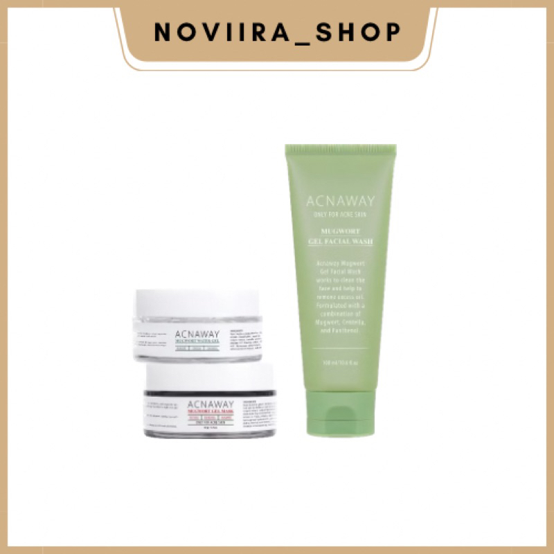 Acnaway Mugwort Water Gel | Acnaway Mugwort Gel Mask | Stubborn Acne Cream Krim Jerawat Acne Spot Tr