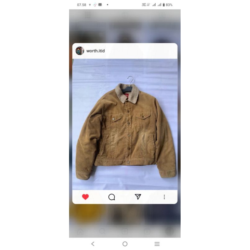 jaket corduroy uk L kondisi second