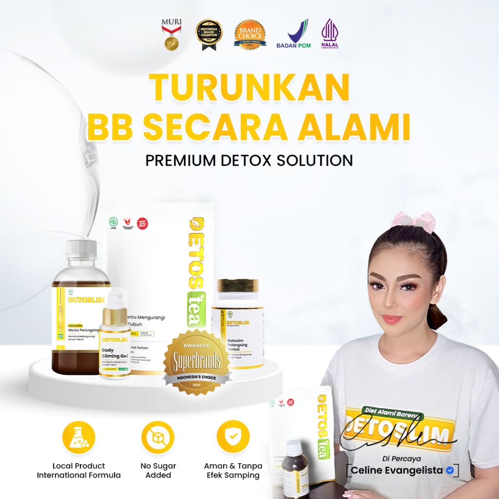 Detoslim Variasi Madu + Kapsul +  Body Gel  Free Teh Detoslim | Membantu Menghilangkan Lemak Pada Tu