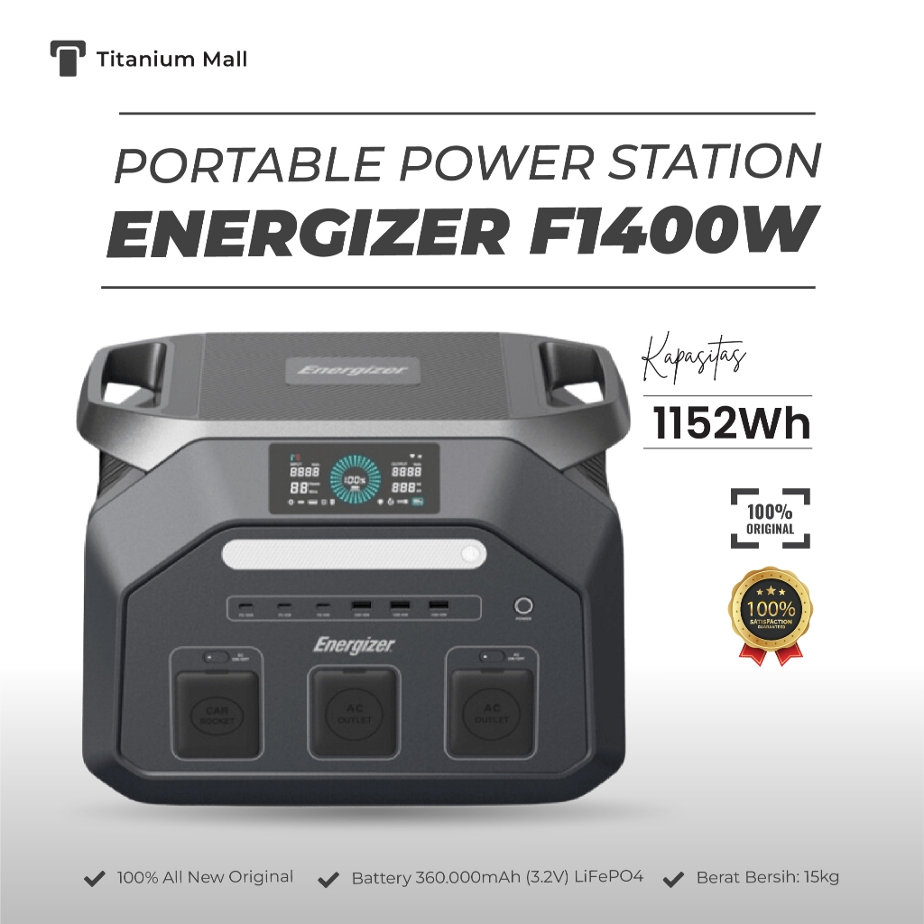 Energizer Portable Power Station F1400W Genset Portabel untuk Outdoor dan Camping