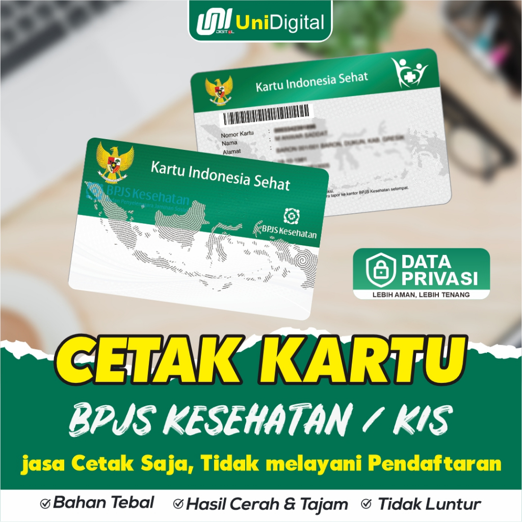 Kartu BPJS Kesehatan / KIS Bahan Tebal Anti Air