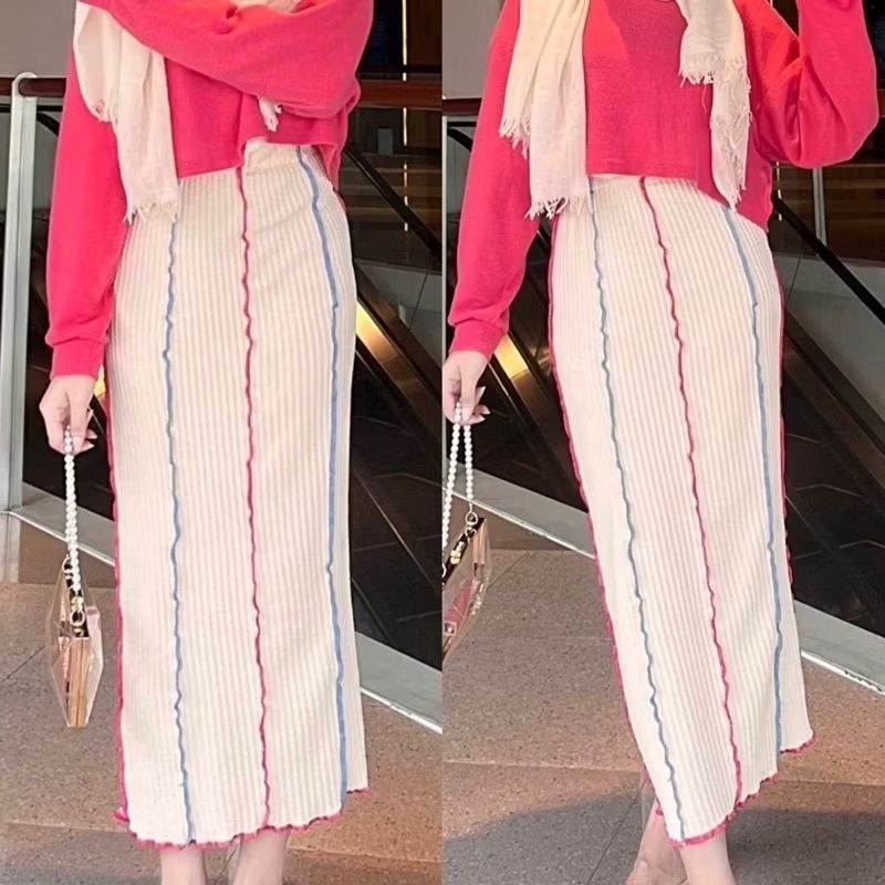 rok rembow premium/rok wanita kekinian termurah/rok knit rembow tercantik