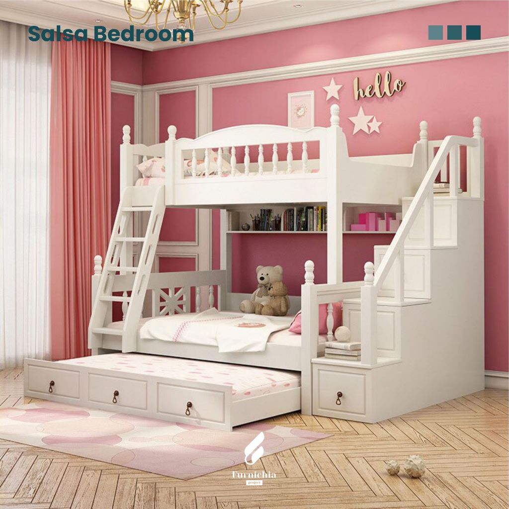 Ranjang tidur anak tingkat 3, Bedroom set, Tempat tidur tingkat 3 bed, Kasur tingkat 3,