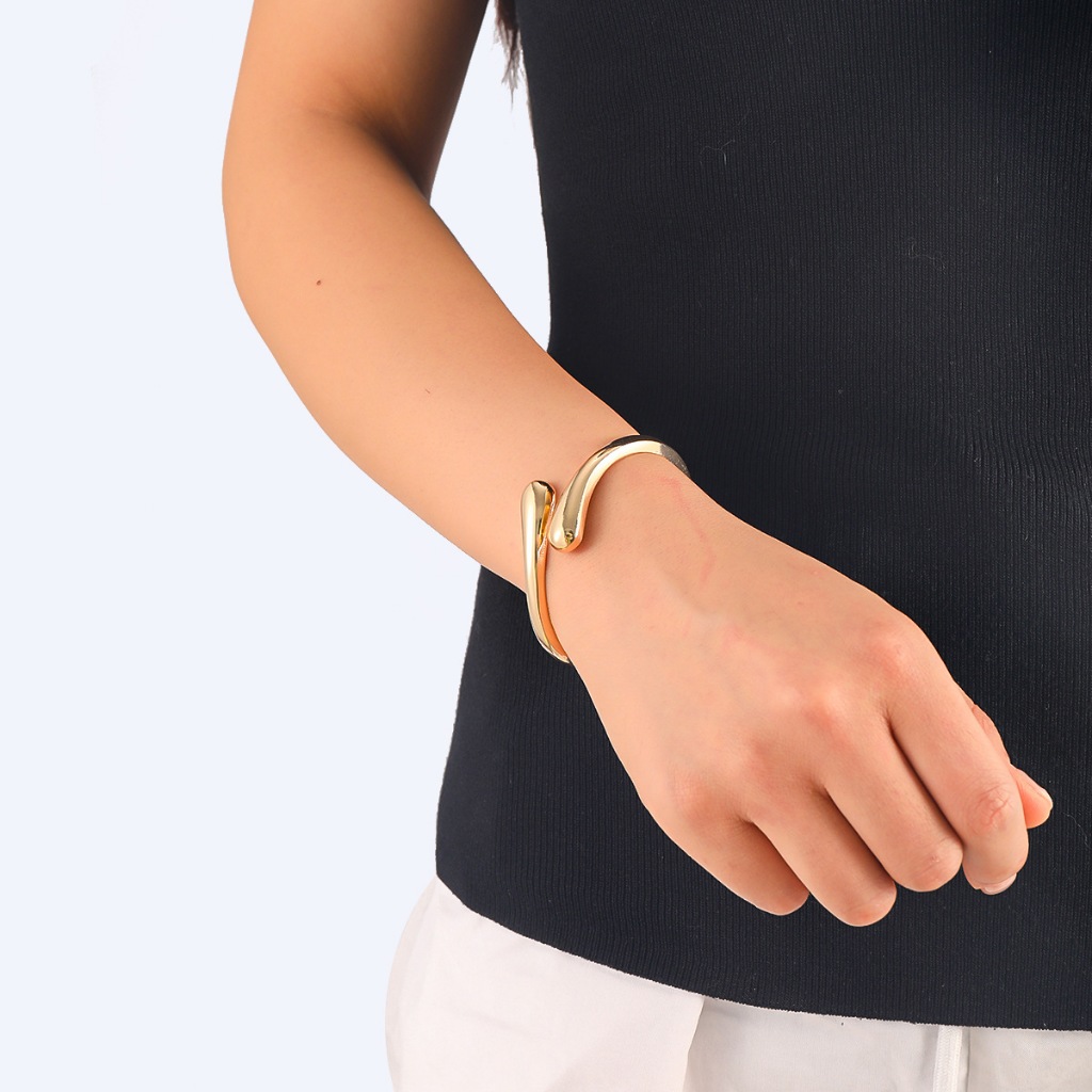 GEL-13 Gelang wanita Mewah simpel simple warna emas gold elegant Pleated Bracelet gelang viral gelan